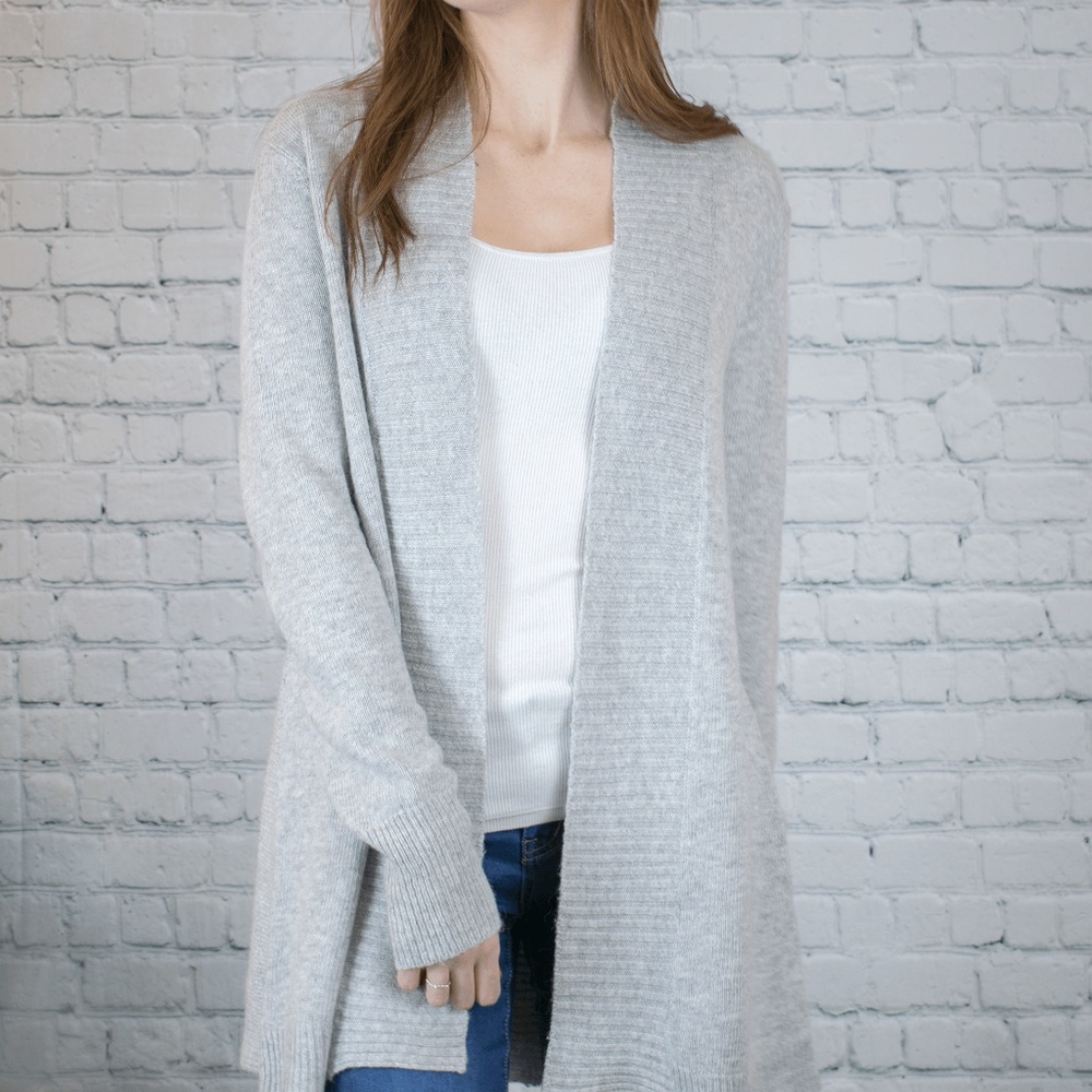 Last One❗️Grey Open Front Cardigan - Picture 2 of 6